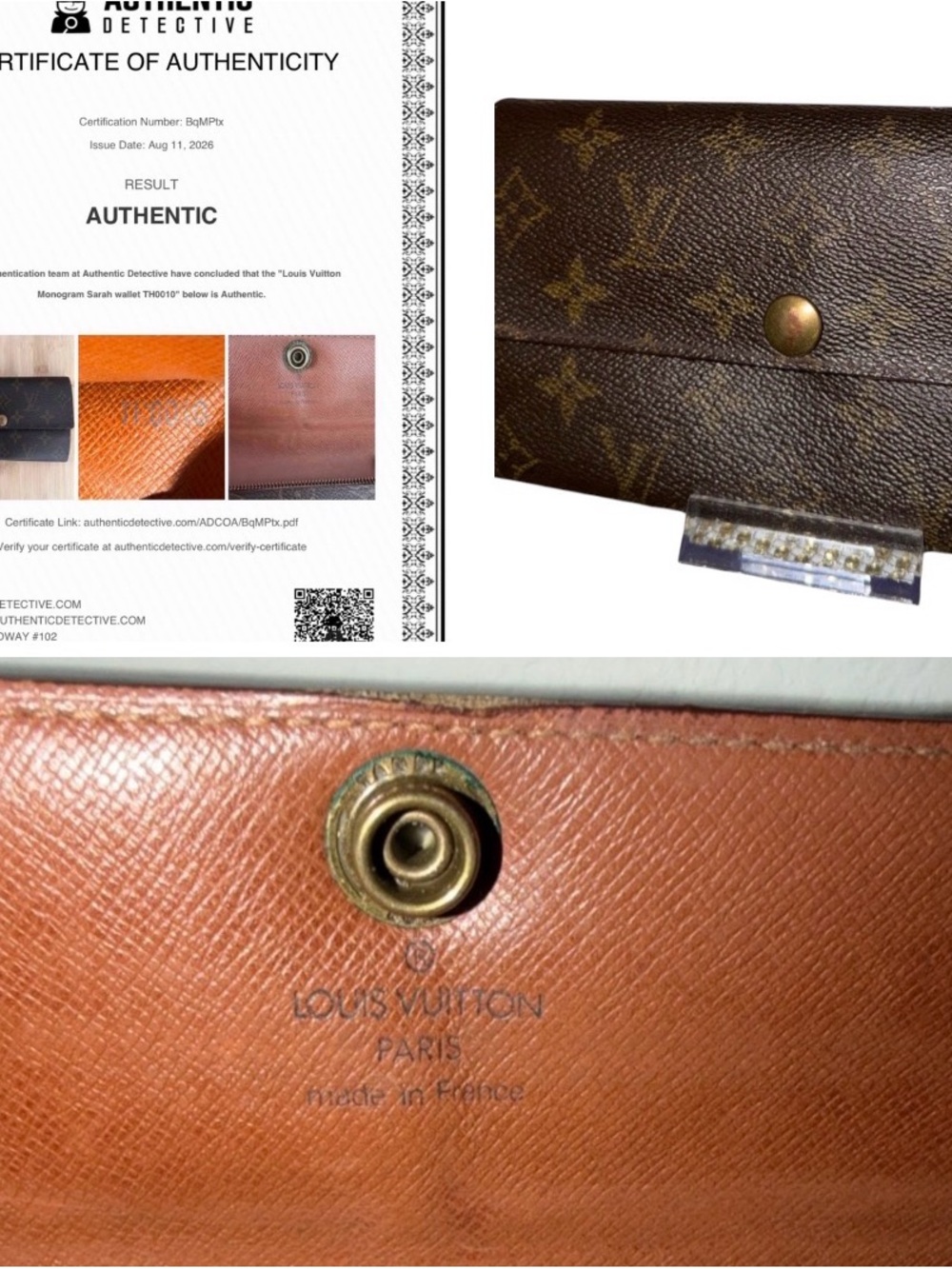 Louis Vuitton Brown Monogram Clutch Wallet with COA - Picture 8 of 8